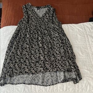Aqua Black and White High Low Dress